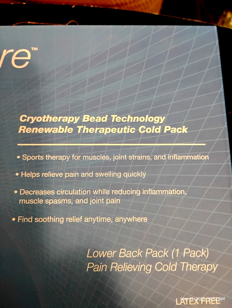 SOMA CARE Cold Pack,Cryotherapy Bead Technology Renewable ,Lower Back