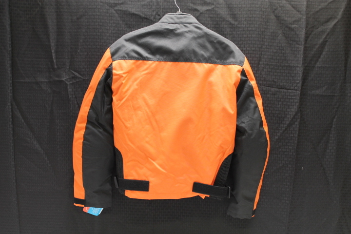 NEW MEDIUM ORANGE WATERPROOF POLYESTER ARMOR MOTORCYCLE JACKET *JACKET RUN SMALL