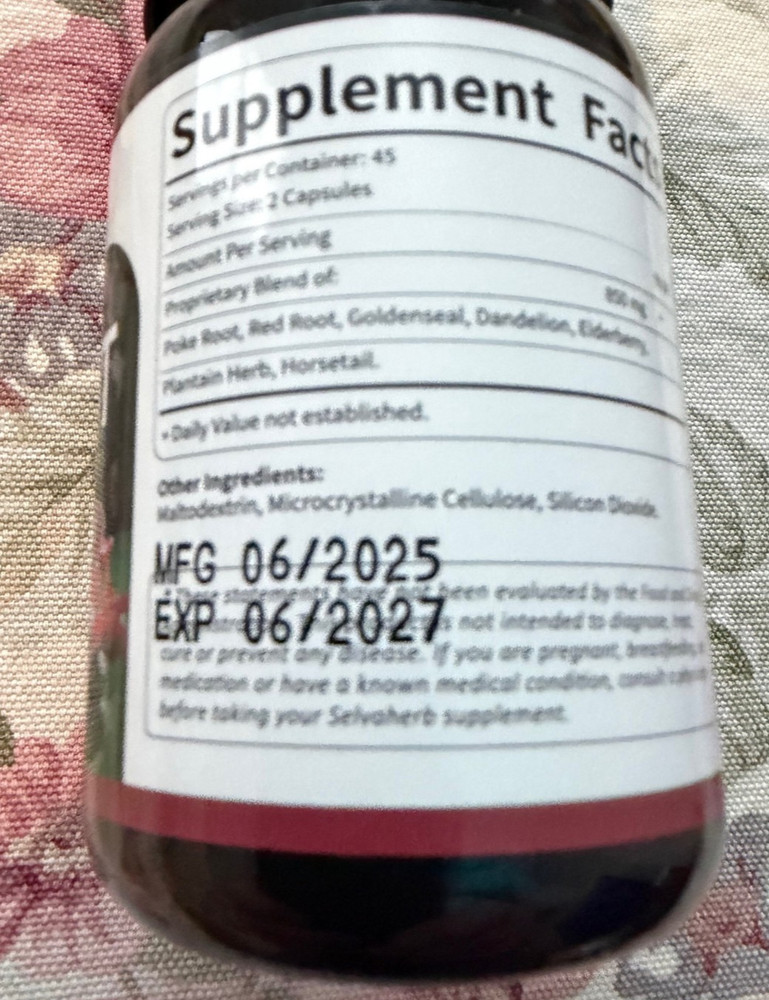 Lymphatic Support Herbal Complex Extract ~ Poke Root Extract for Lymph System...