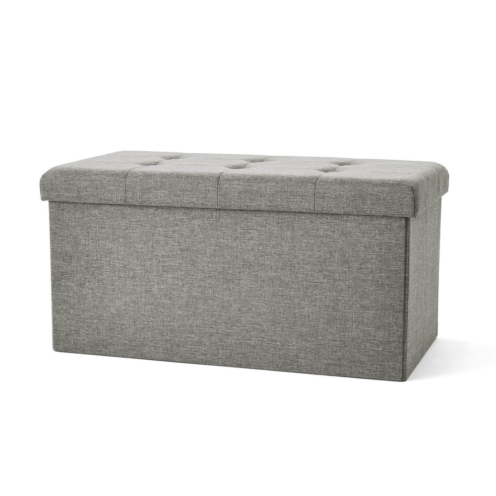 30" Collapsible Storage Ottoman Cream