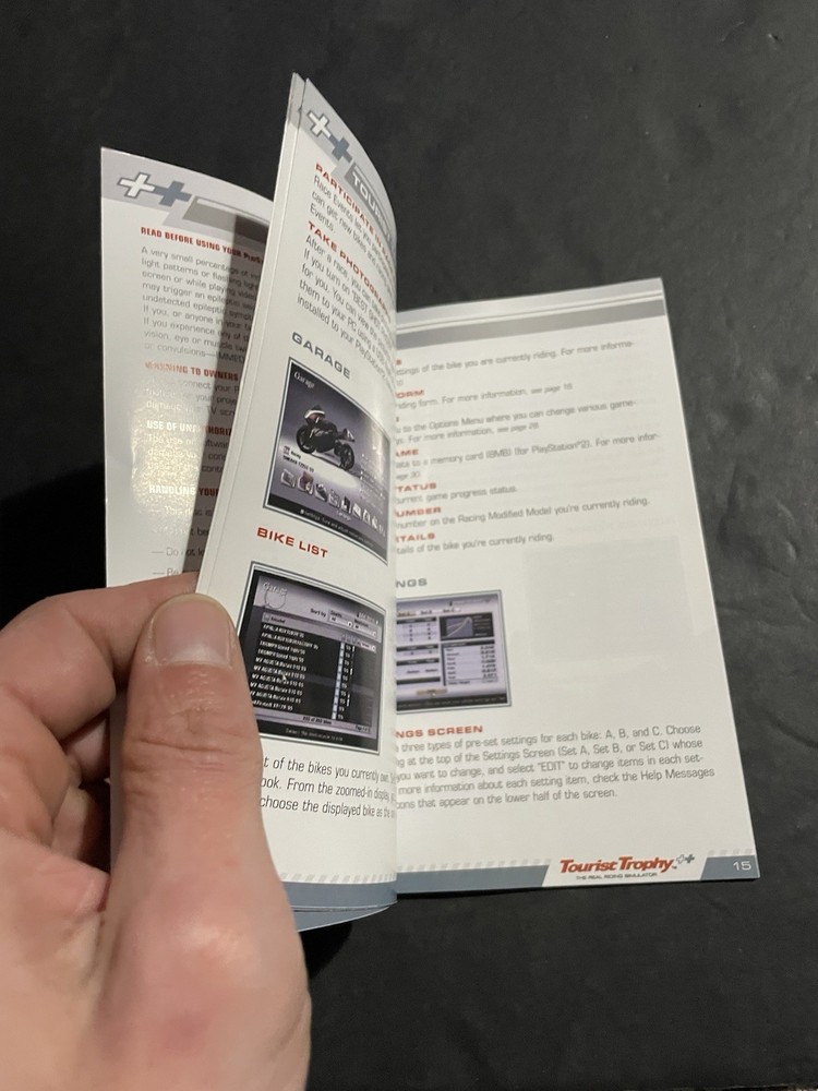 tourist trophy ps2 Manual Only
