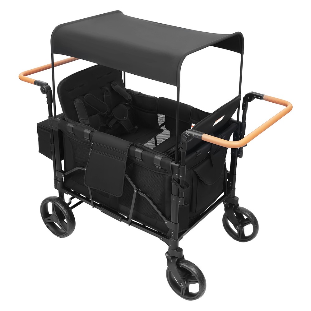 Adjustable 4-seats Stroller Wagon Push Pull Quad Collapsible Stroller With Wheel