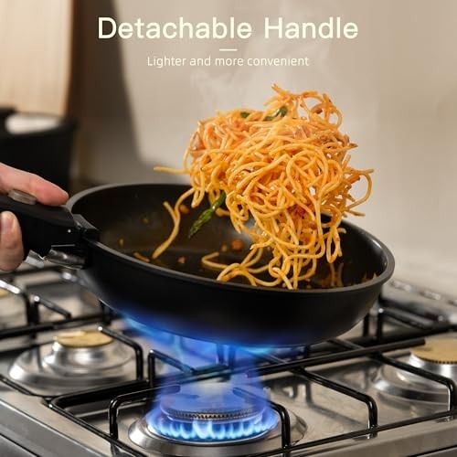 Non-Stick Ceramic Cookware Set, 21 Pcs, Induction Ready, Oven Safe, Stackable, B