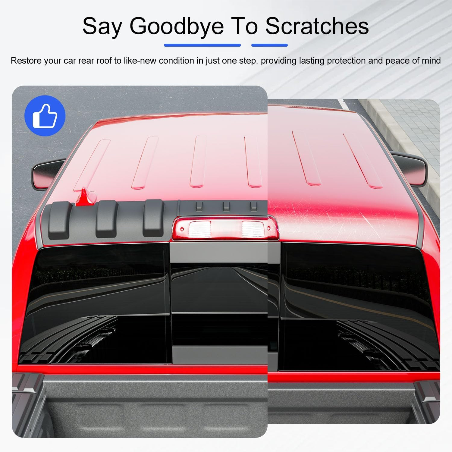 Rear Roof Protector Compatible with 2009-2018 Dodge Ram 1500 Truck Cab Roof Cove