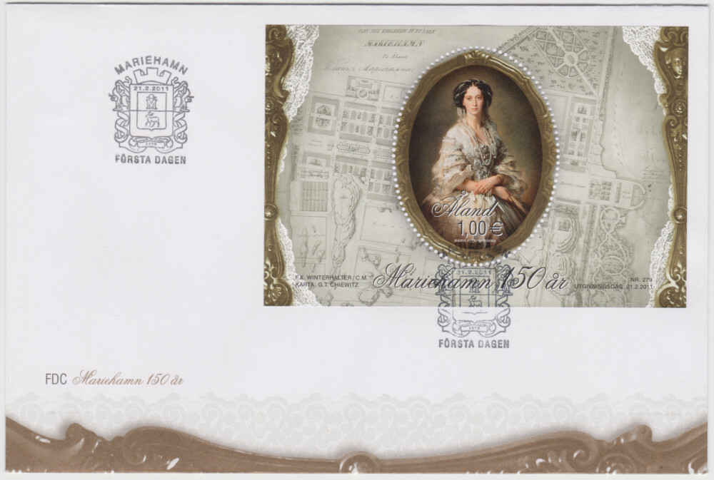 Aland FDC 2011 Mariehamn 150 Years, Mint