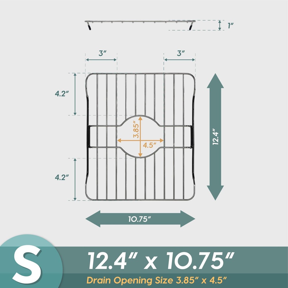 304 Stainless Steel Sink Protector Rack – Rust-Resistant Grid for Kitchen Sin...
