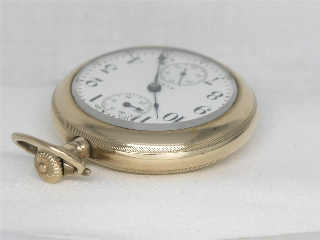 RARE 19 JEWEL 18S BW RAYMOND GR. WIND INDICATOR POCKET WATCH, SERVICED!