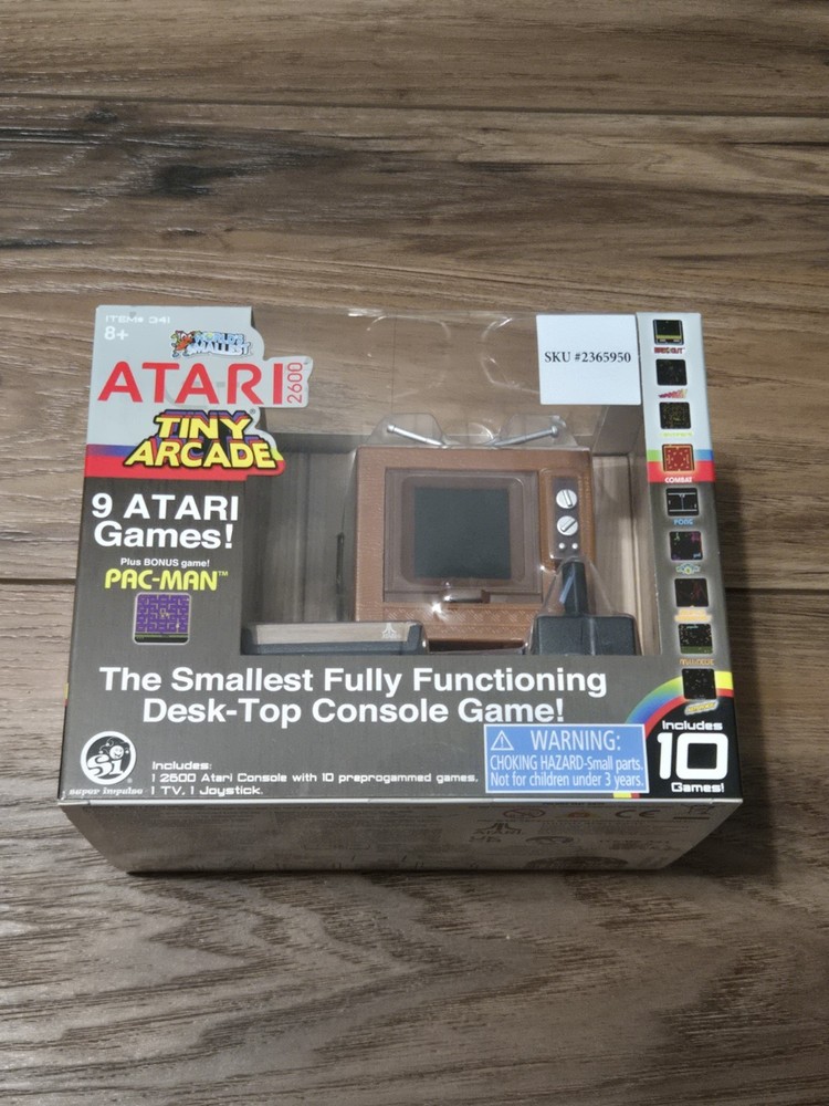 World’s Smallest Atari 2600 Tiny Arcade Mini Console 10 Games Pac-Man NIB