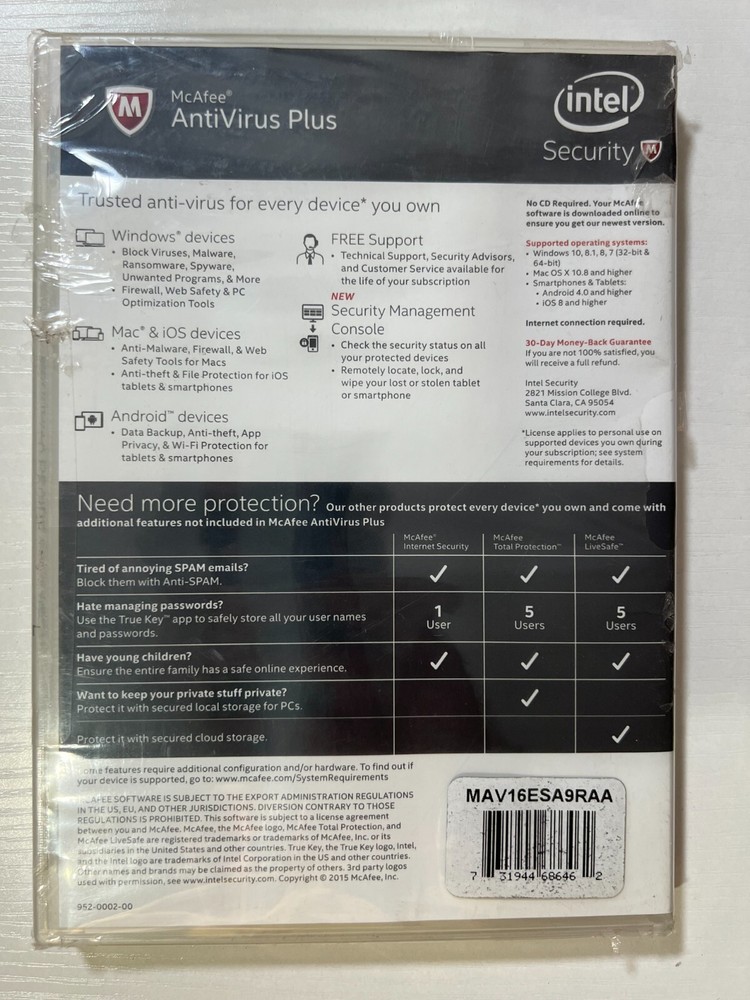 McAfee Anti Virus Plus - NEW