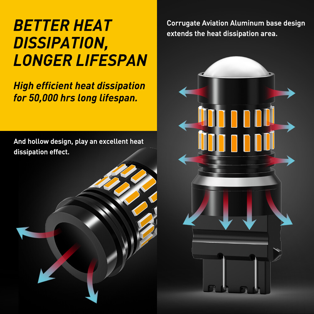 AUXITO 4157 3156 3157 LED Turn Signal Light Bulbs CANBUS Anti Hyper Flash Amber