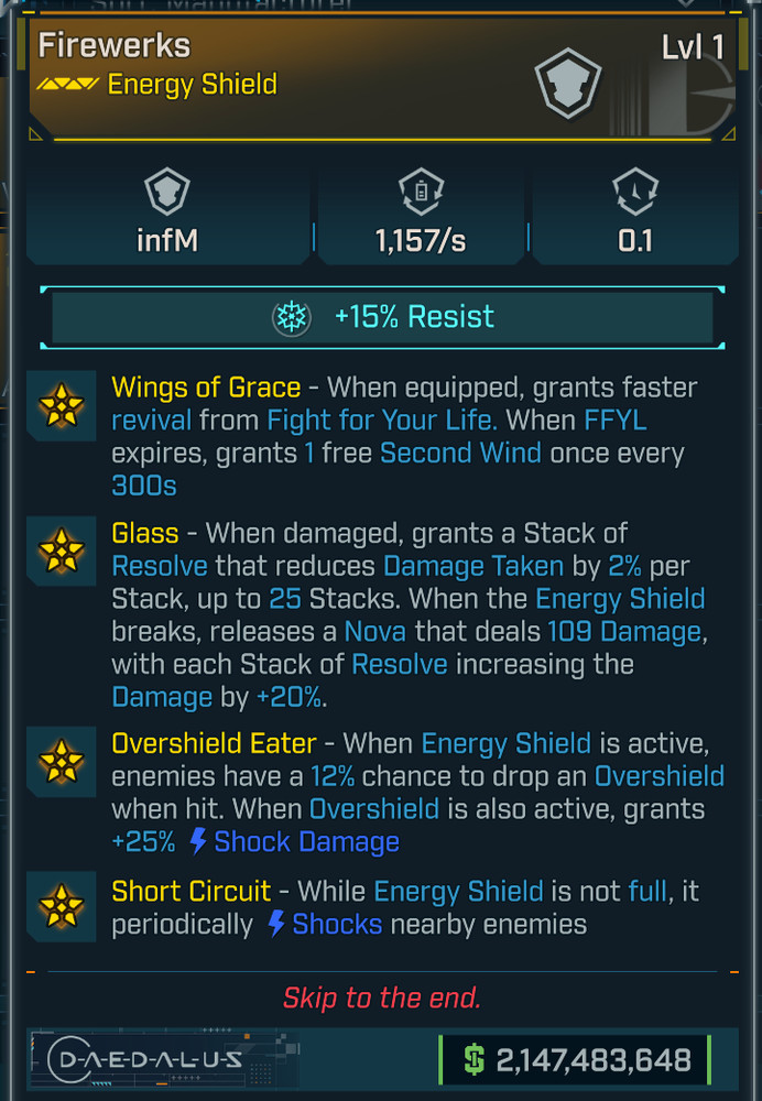 Borderlands 4 • MODDED • Firewerks Invincibility Shield • Lvl 1 • PS PC XB