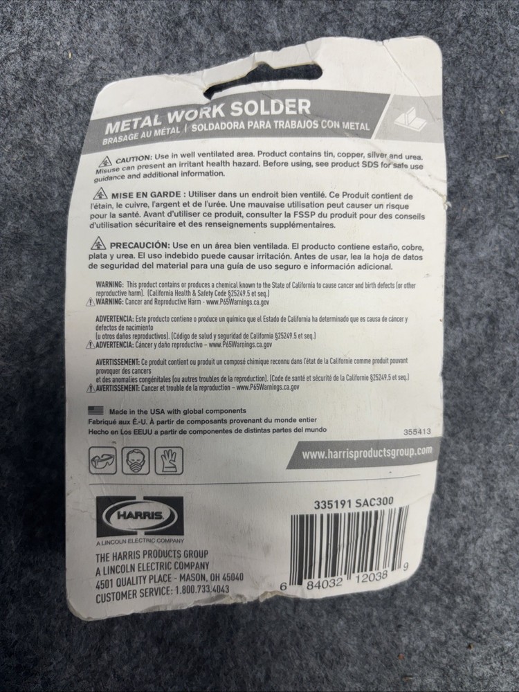 Harris Metal Work Solder New