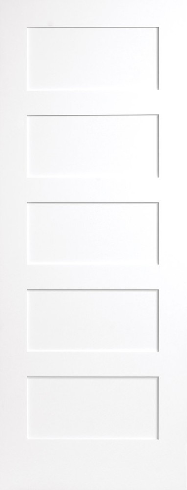 Global One - Primed 5 Panel Flat Mission Stile & Rail Solid Core Interior Doors