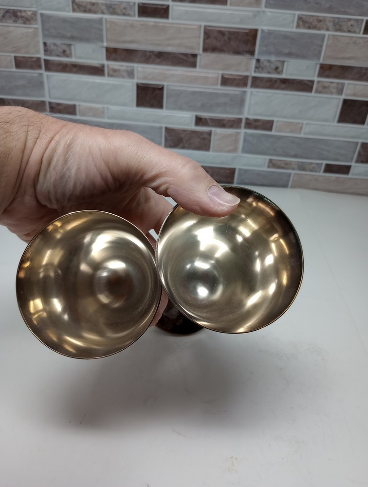 Vintage Pair Of Vintage EL de Uberti Goblets Silver Plated