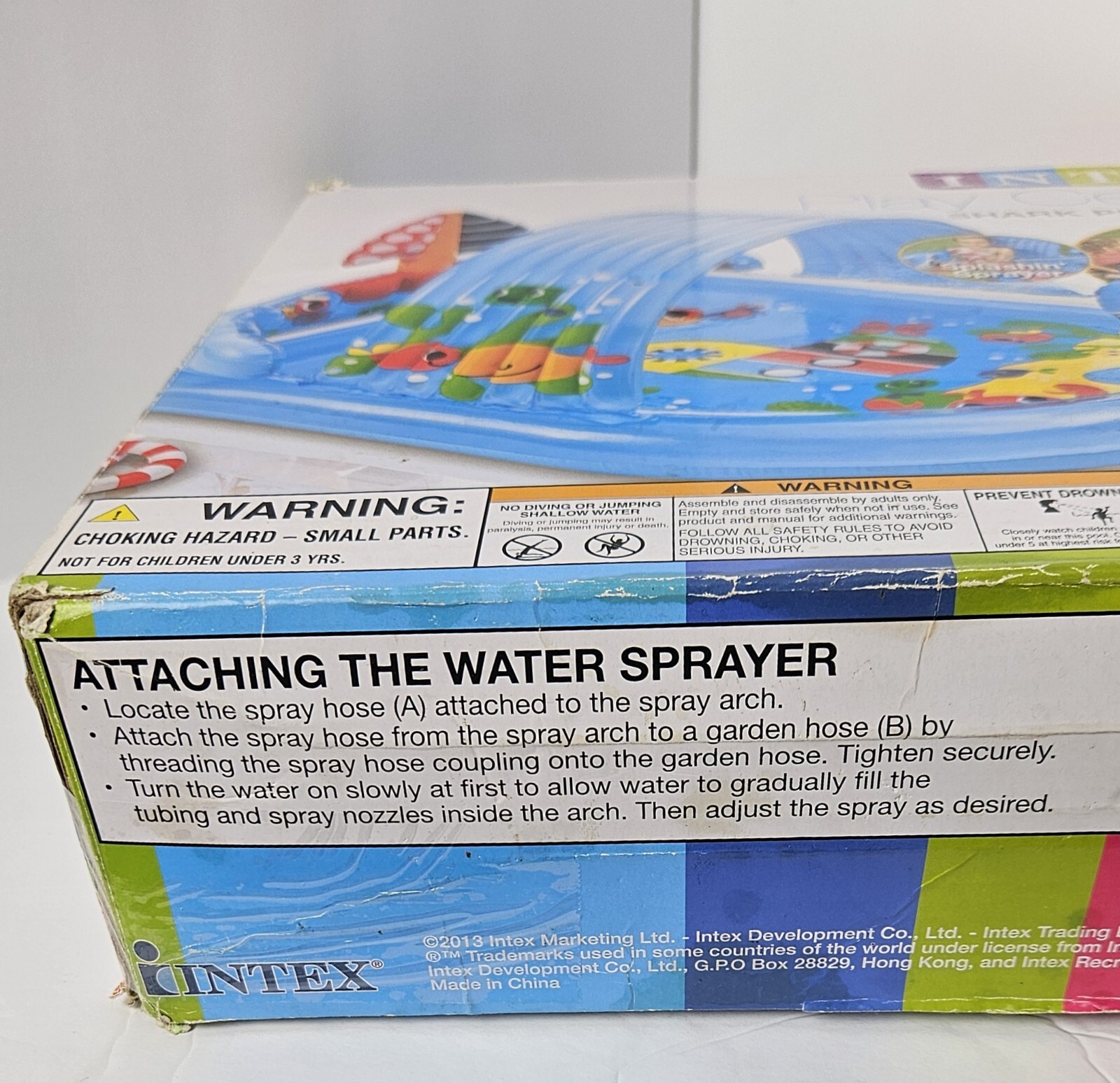 Intex Shark Play Center Built-In Sprayer Arc Summer Water Kid's Pool Inflatable