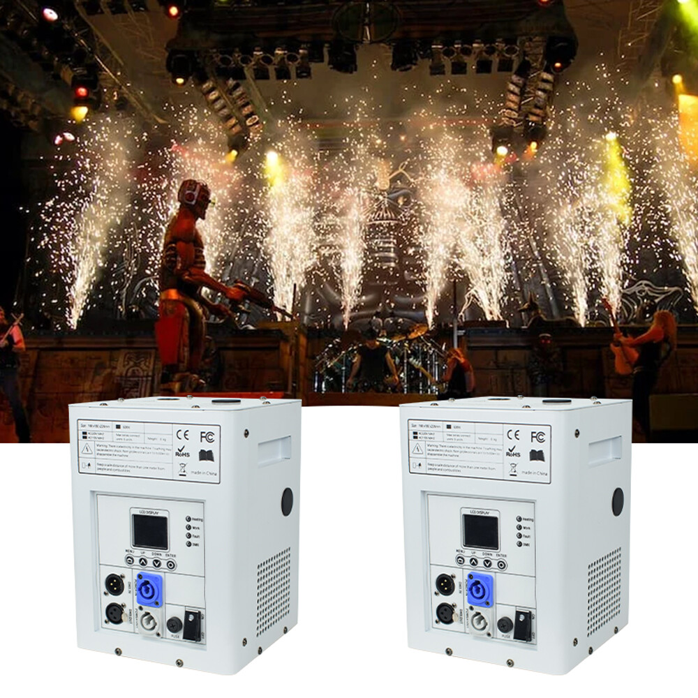 2pcs Cold Spark Machine 750W Stage Effect DMX Firework DJ Wedding 6.6-13ft Spark