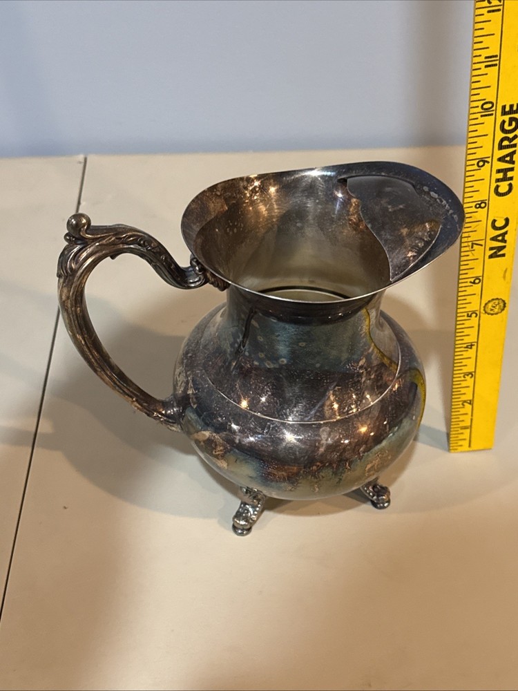 Wm Rogers Water Pitcher Beverage Server Silverplate Footed, International