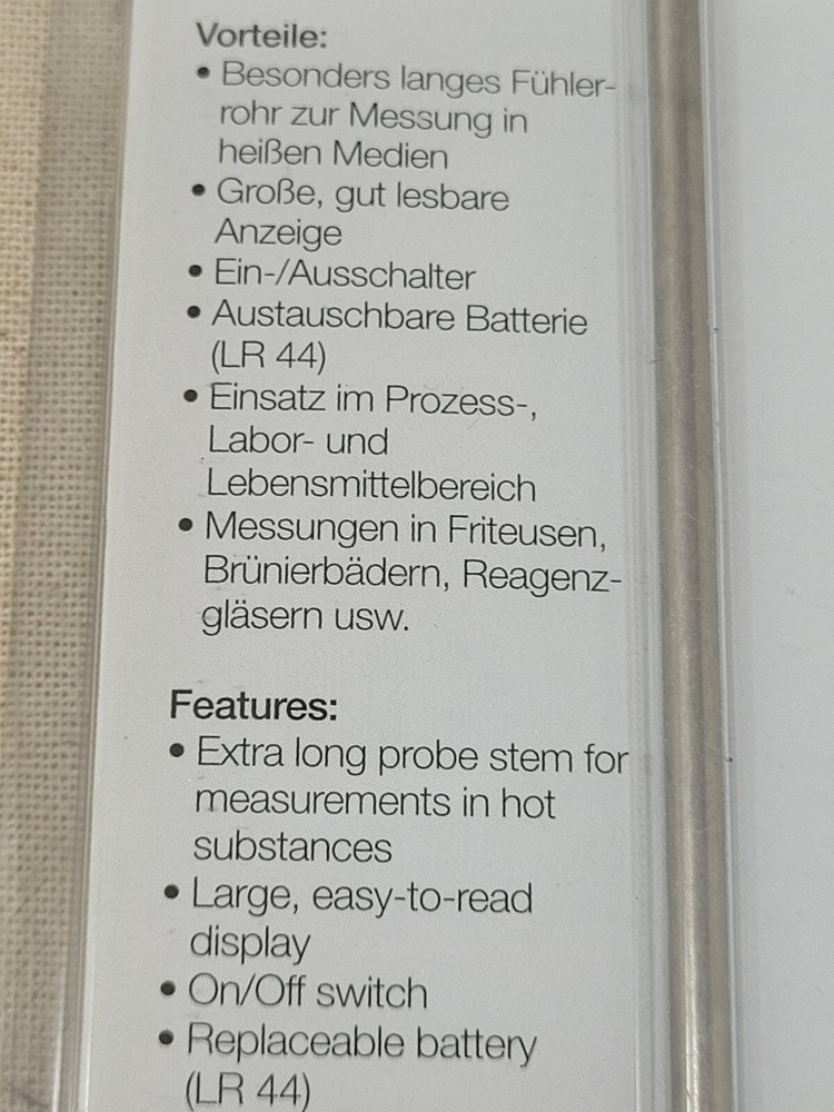 testo mini penetrating thermometer reads Celsius Only