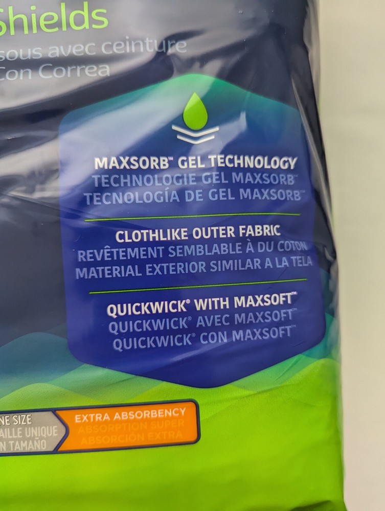 Prevail Belted Shields 30 Count Extra Absorbency Incontinence One Size