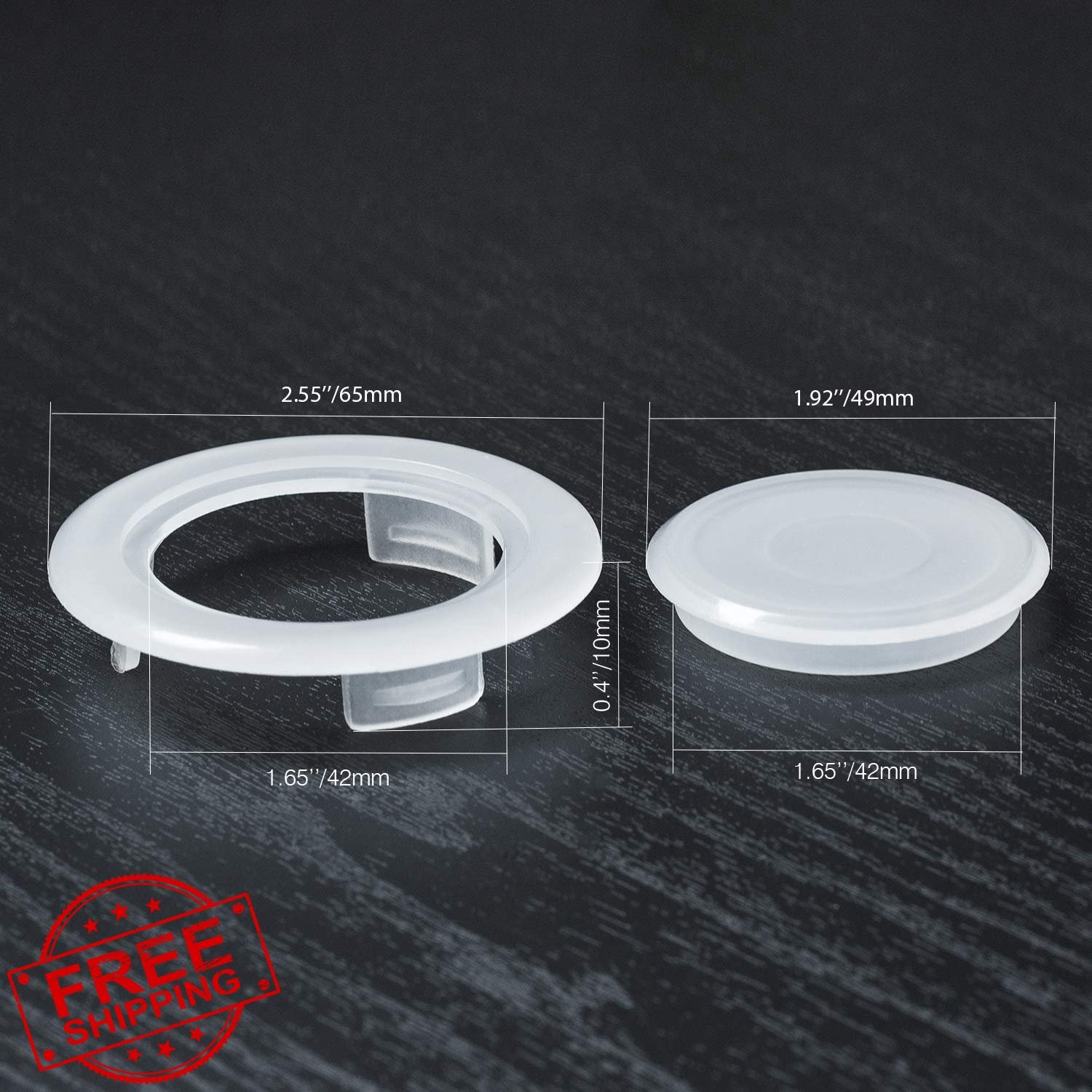 Bememo Patio Umbrella Hole Ring and Cap Set, Translucent Table Insert