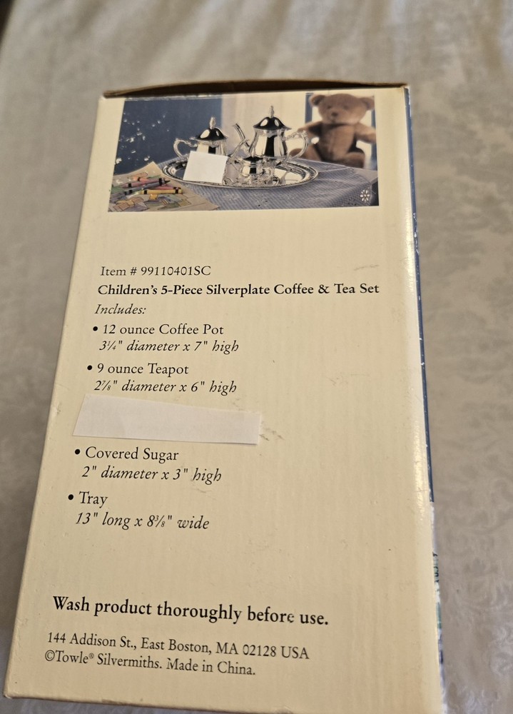 Vintage Towle Childs 4 Piece Silverplated Tea Set (Missing Creamer)