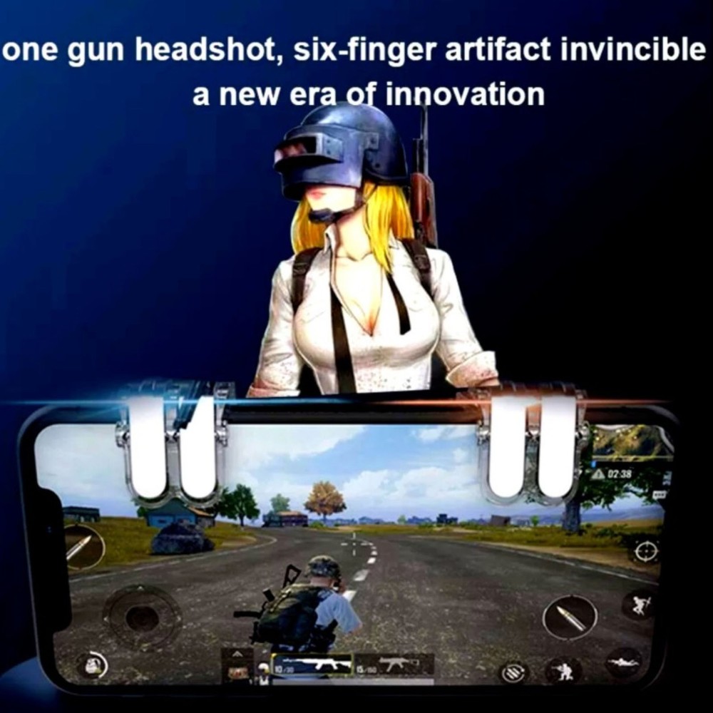 W6 Gaming Trigger Phone Game PUBG Mobile Controller Gamepad For IOS Android