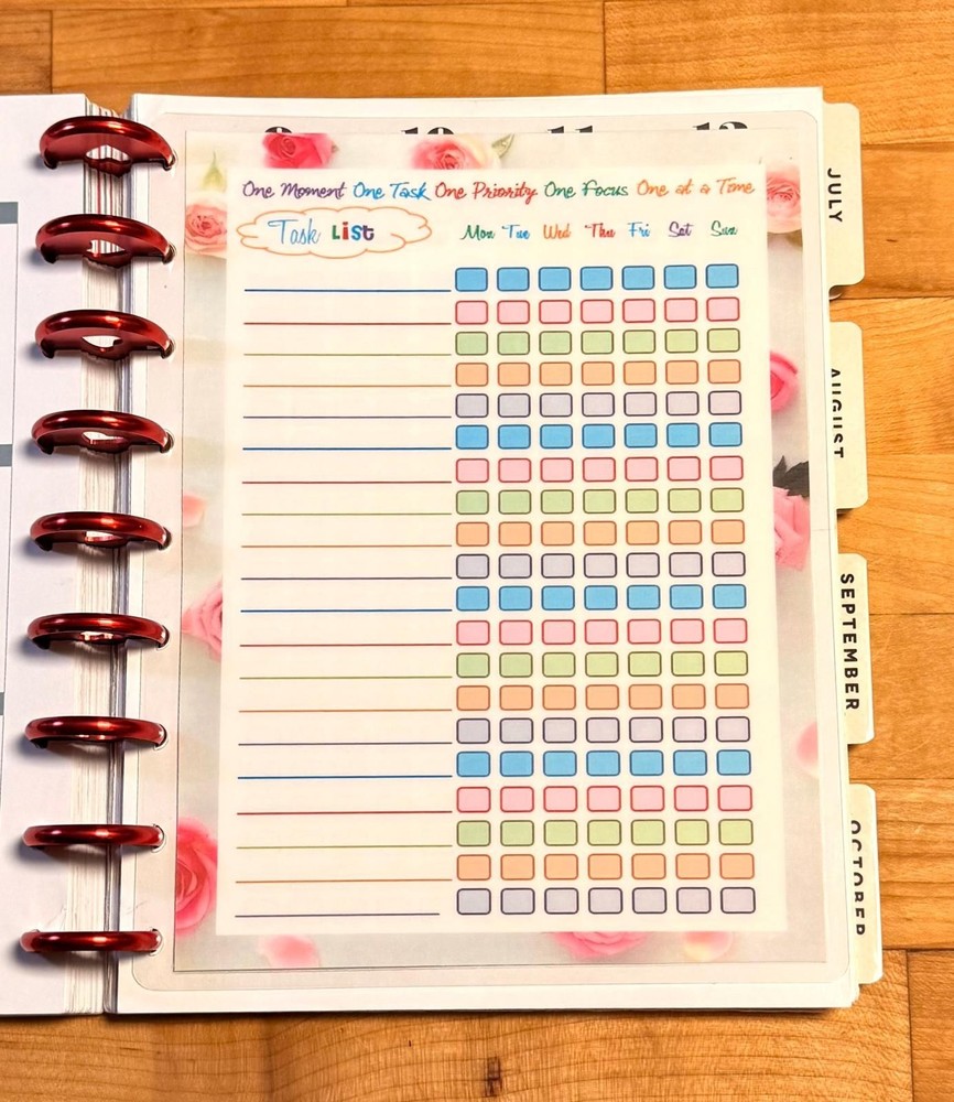 Task List Dashboard 4 use w/ Classic HAPPY Planner~