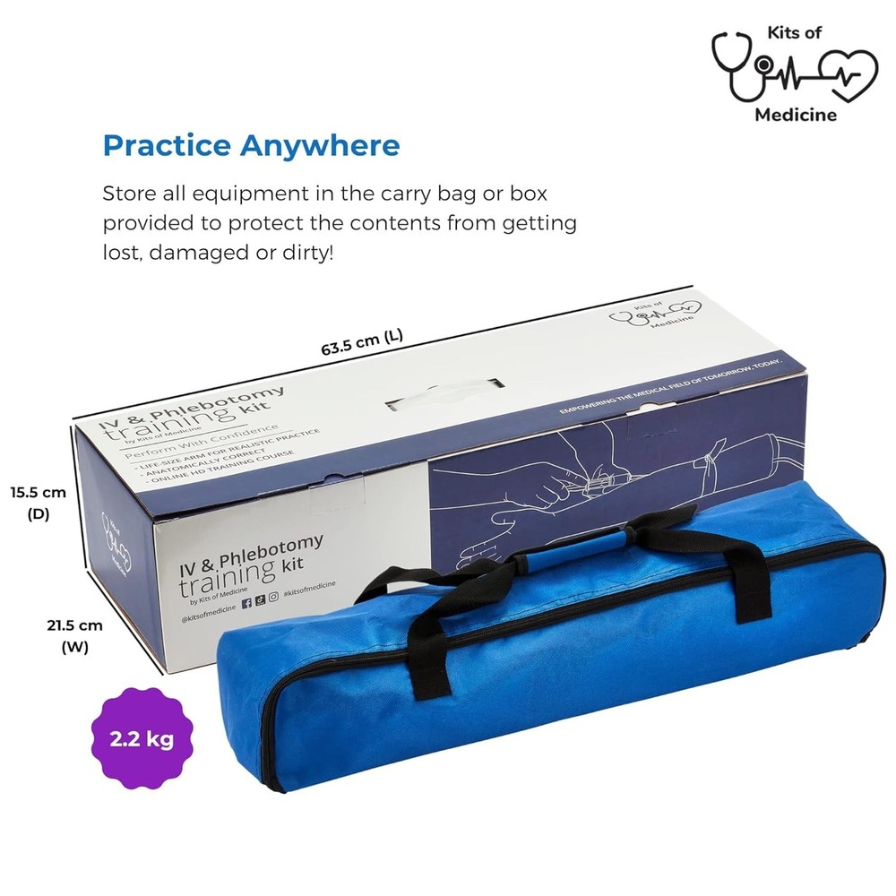 Durable Phlebotomy Practice Kit with HD Tutorials for Confident Nursing Students