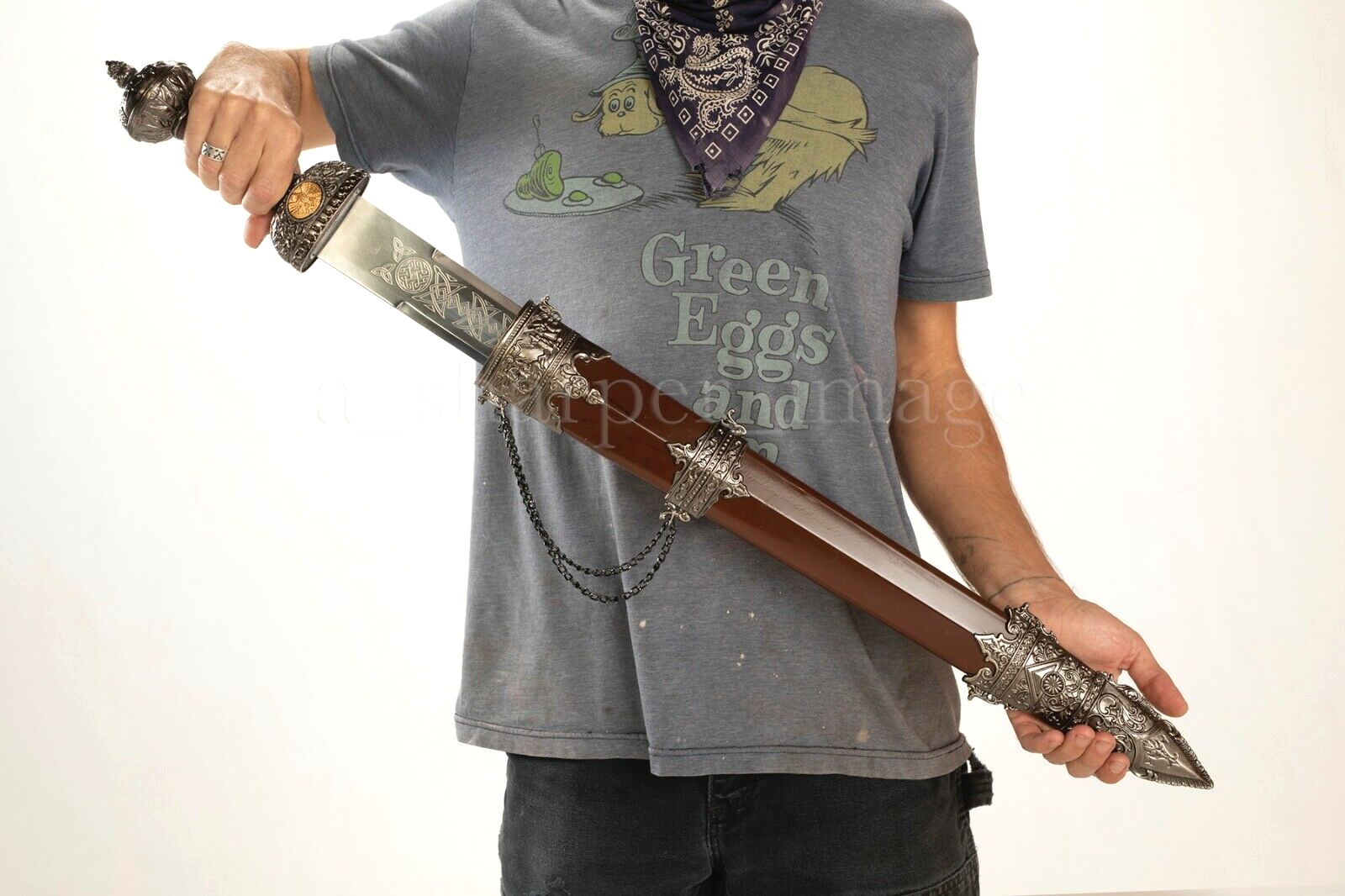 31" Roman Legion Gladius Sword Maximus Centurion, Scabbard & Display Stand SOLID