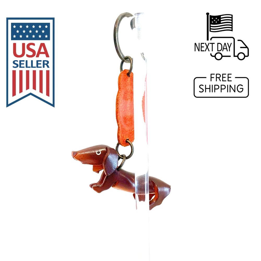 Dachshund Handmade Leather Keyring