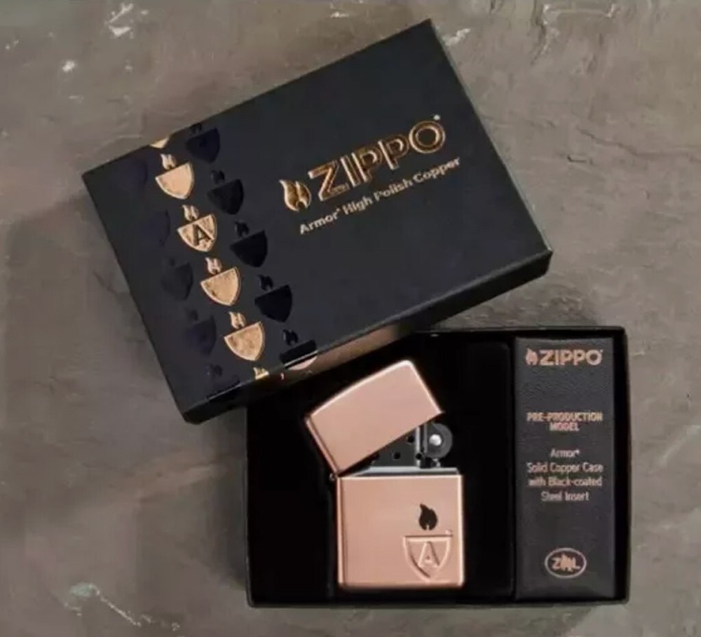 Zippo 46171, Zippo Limited Edition Solid Copper Case Armor Lighter, Black Insert
