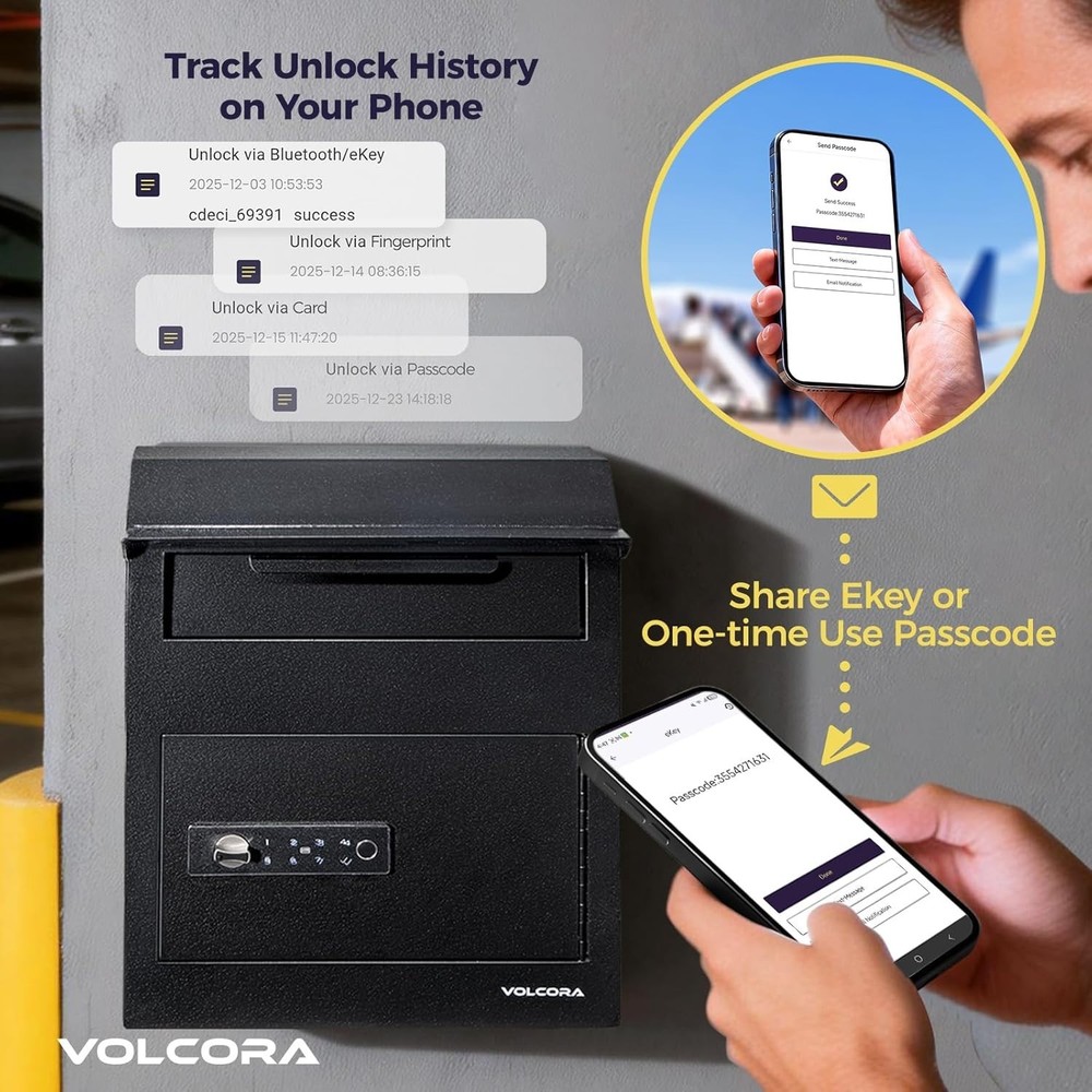 Volcora Smart Key Drop/MailBox with Fingerprint Lock