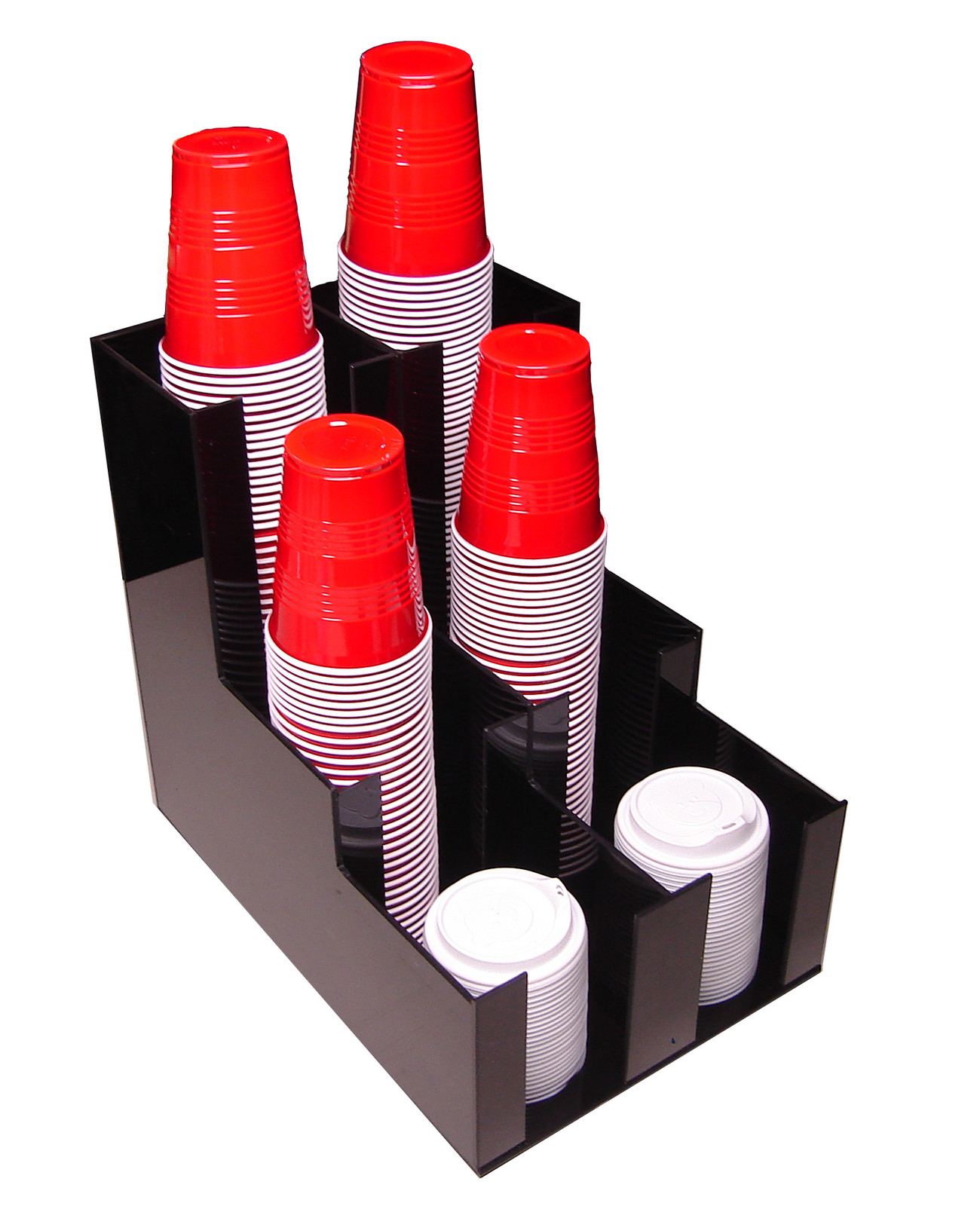 Wide Soda Cup office lid dispenser Holder Rack Condiment Caddy Organize caddy