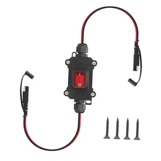 12V Inline Power Switch,  12AWG Power Header Switch SAE to SAE Cable Wiring