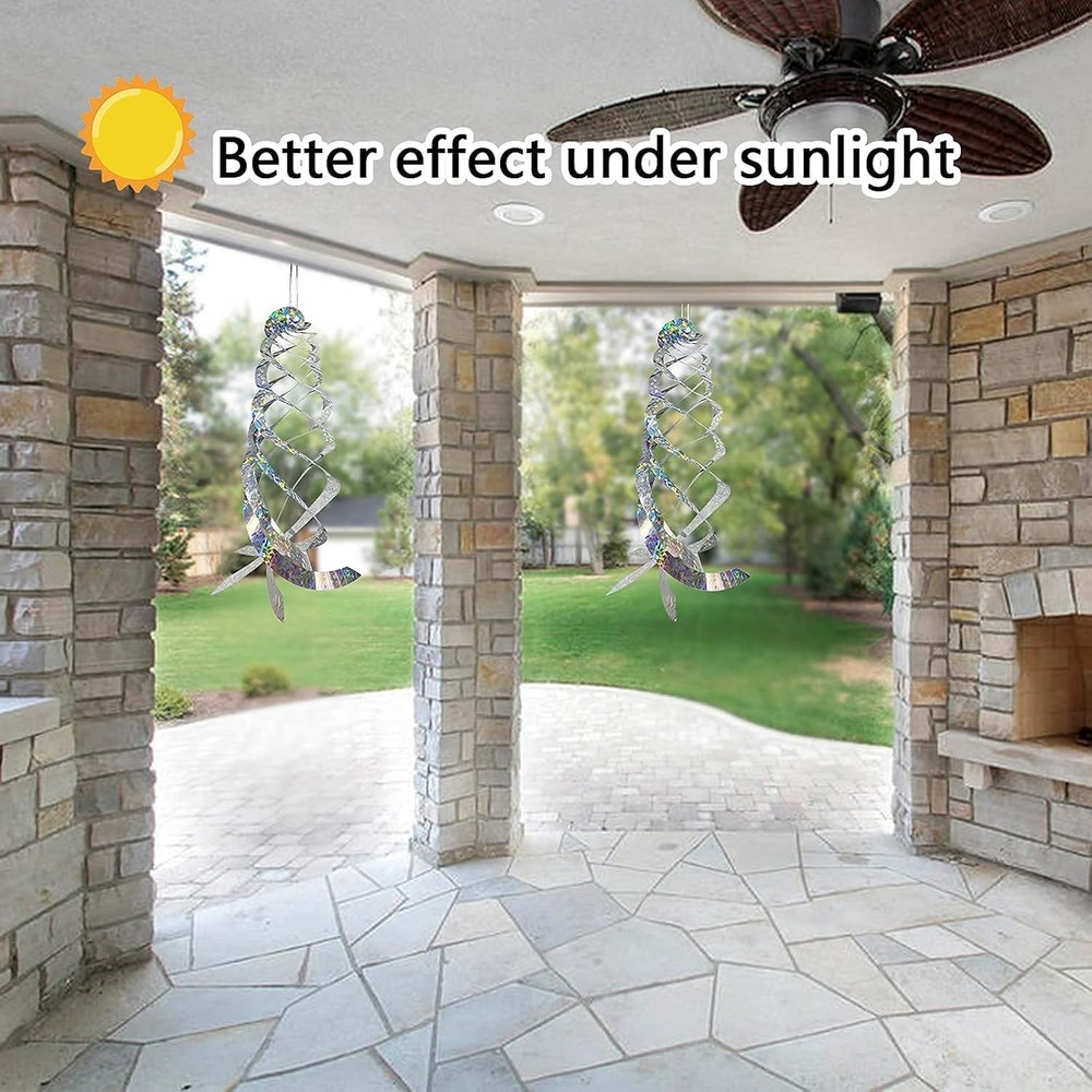 Durable 4Pcs Spiral Bird Deterrent Reflectors - Decorative & Functional