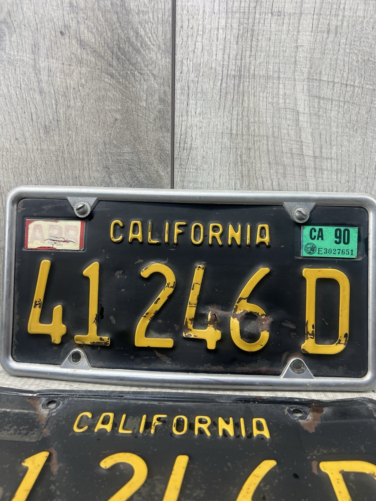 Vintage 1963 California License Plate Pair 41 246 D DMV Clear