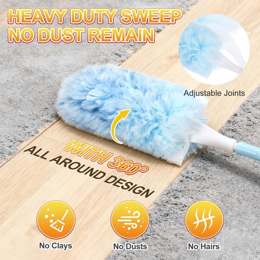1 Count Yellow Handle Refill, with 10 Blue Dusters