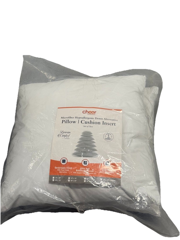 2 Cheer Collection Microfiber Allergenic Down Alternative PIllow Cushion Inserts