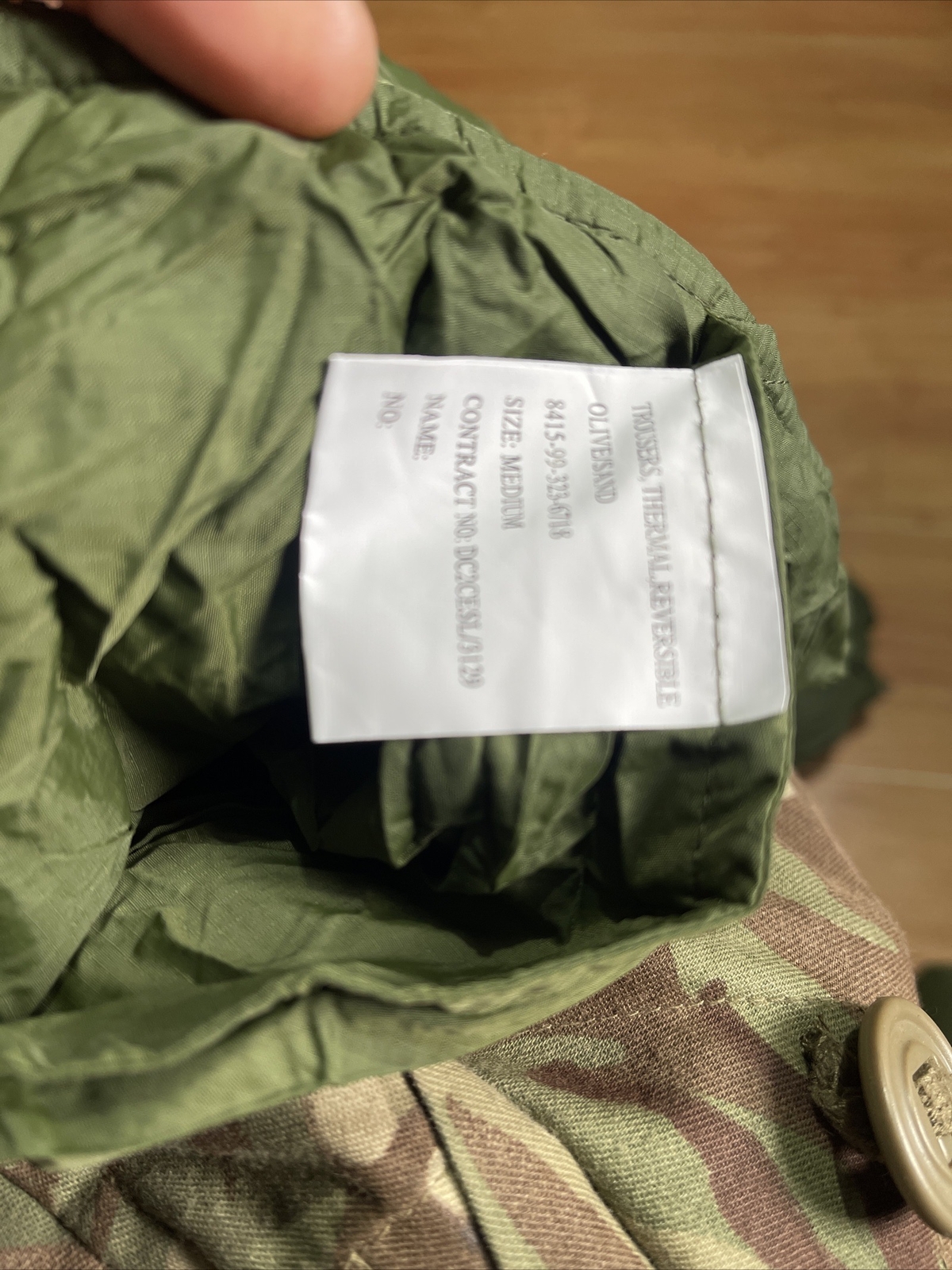 British Army Issue Thermal Softie Trousers Size Medium Reversible Olive/ Sand M