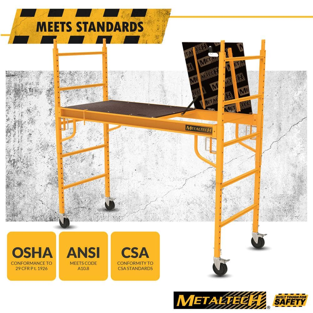 Safeclimb Baker Style Scaffold Rolling Platform, 1100 Lbs. Load Capacity, 6 Ft.