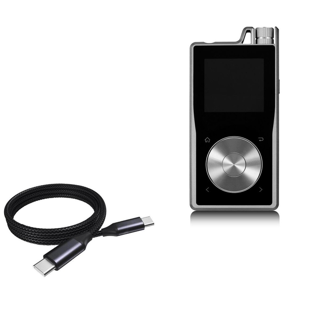 BoxWave Cable Compatible with Questyle QP2R - USB Type-C PD Cable, Jet Black