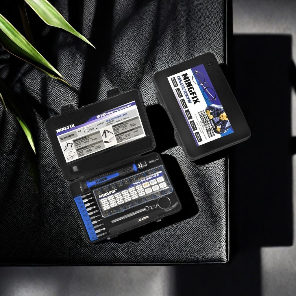 Eyeglass Sunglass Repair Kit, Magnetic Eye Glasses Repairing Tool Kit with Assor