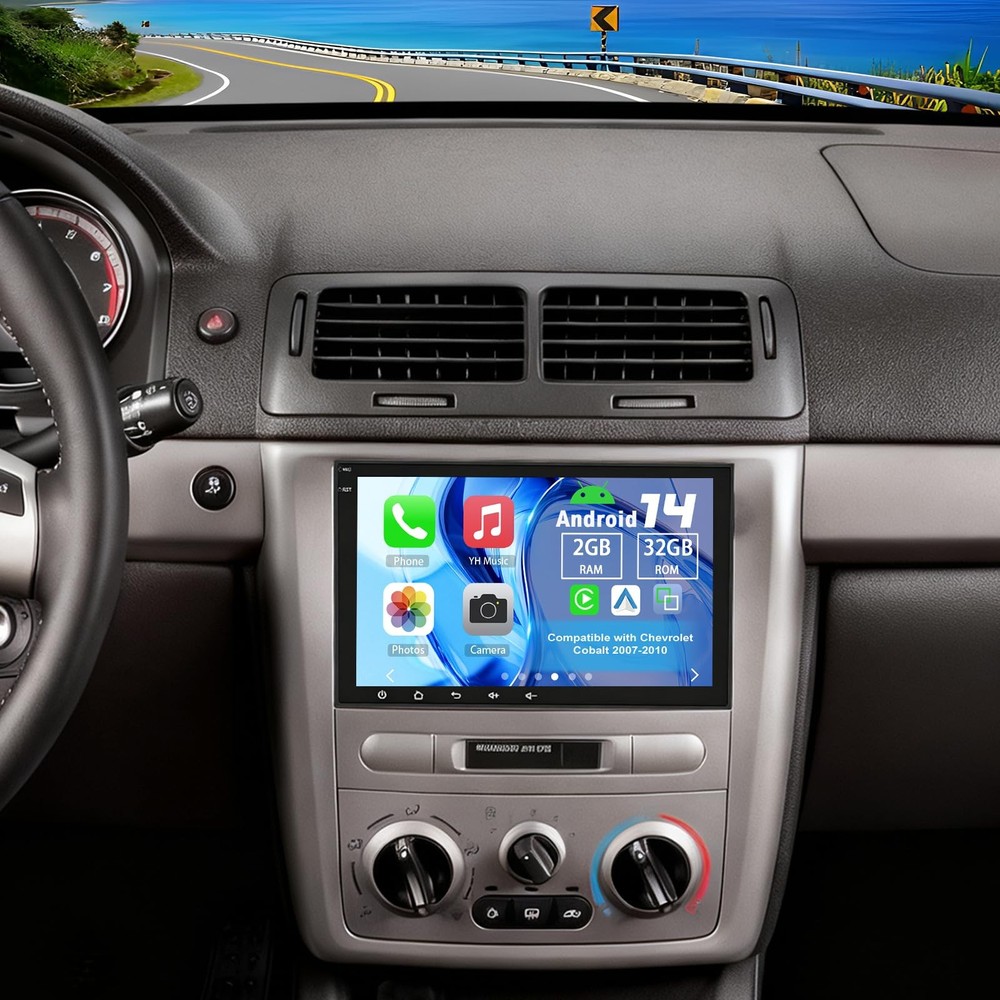 2G+32G Android 14 Car Stereo 8" Touchscreen with Wireless GPS WiFi Bluetooth RDS