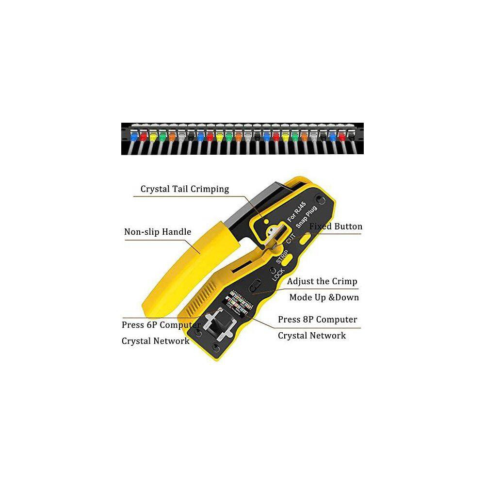 164-Piece Network Cable Tool Kit with Crimping Tool Cutter Stripper Tester Punch