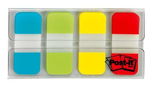 Post-it Tabs.625 in. Solid, Aqua, Lime, Yellow, Red, Durable, Writable,