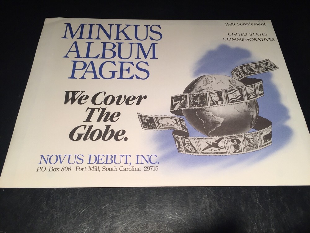 New Minkus United States Commemoratives Stamp Album Supplement Pages- 1990