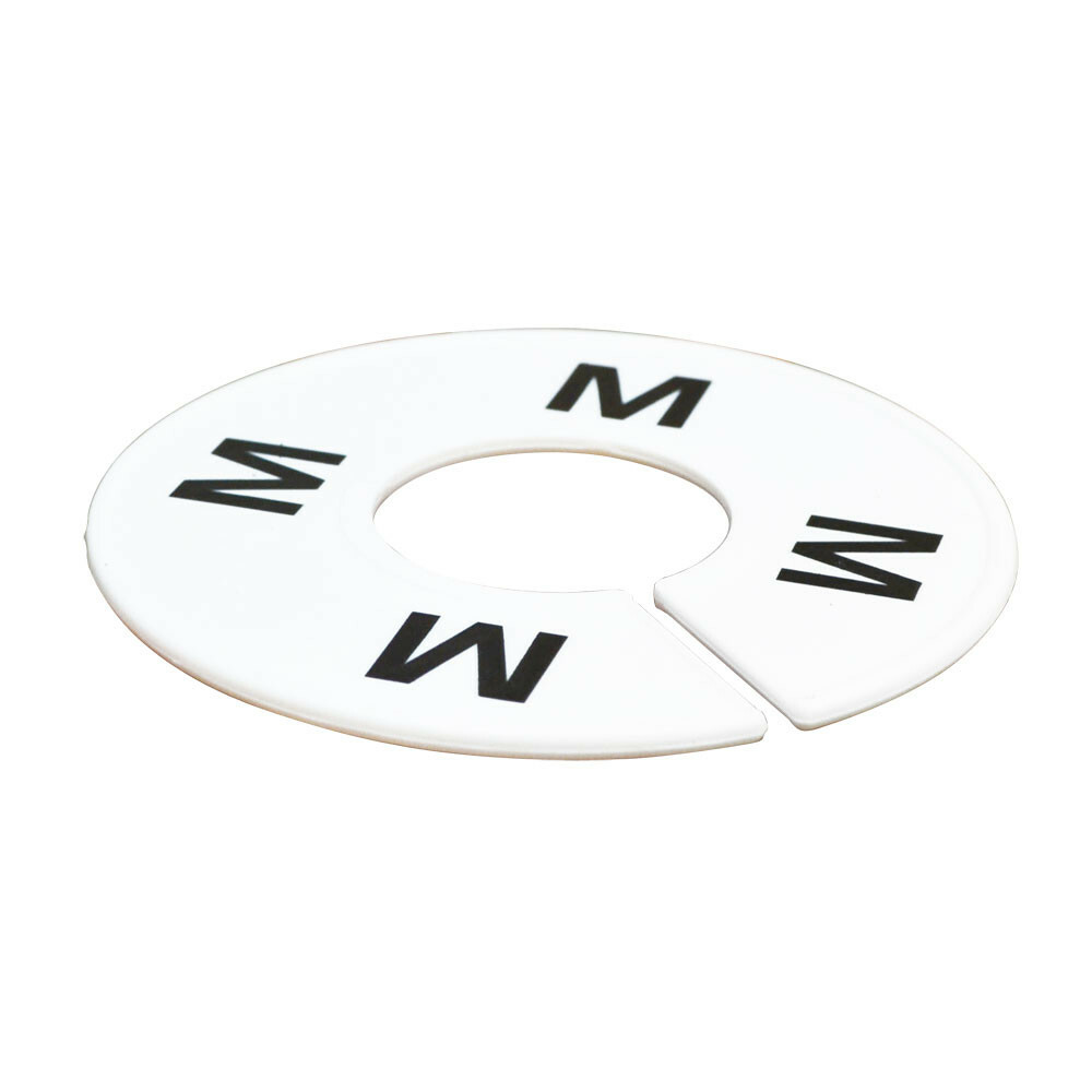 Set of 60 Pcs White Round Clothing Rack Size Dividers Plastic Hanger Ring XS-XXL