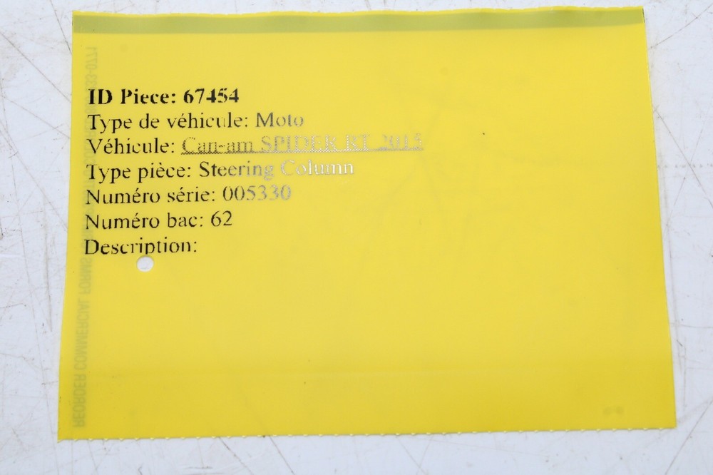 2015 CAN-AM SPYDER RT OEM STEERING COLUMN ASSEMBLY