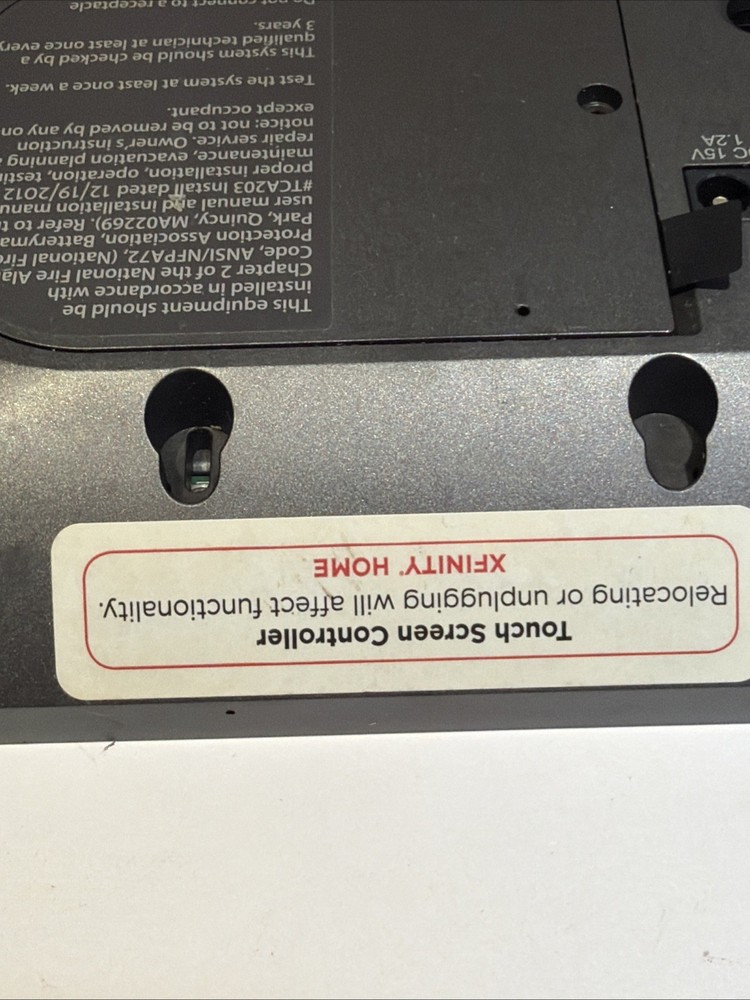 Xfinity Home Touchscreen Controller Model TCA203COMG Intertek 400367