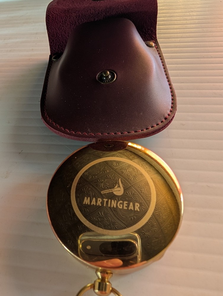 Martin Gear Brass Compass Leather Carrying Case 2"